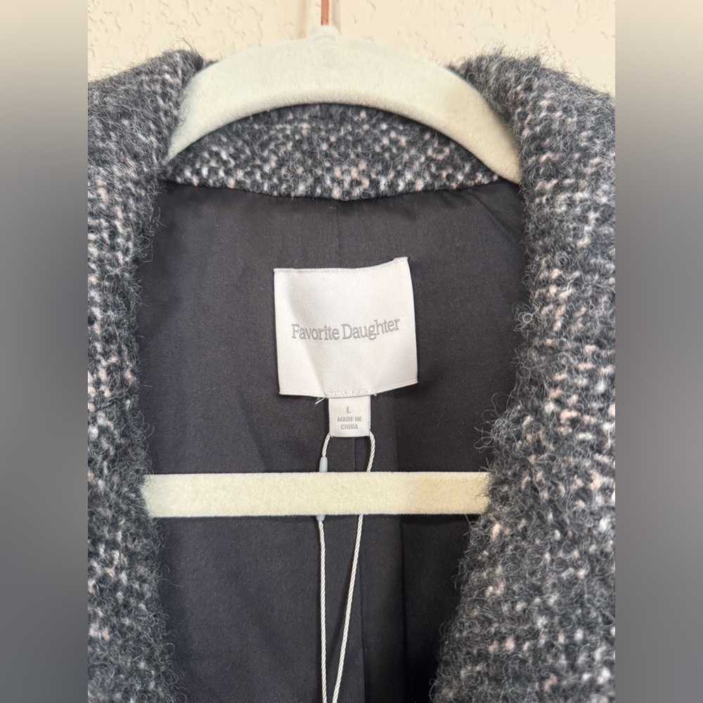 NWT* Favorite Daughter the City Tweed Coat Black/Multi, Size Large - Picture 2 of 7